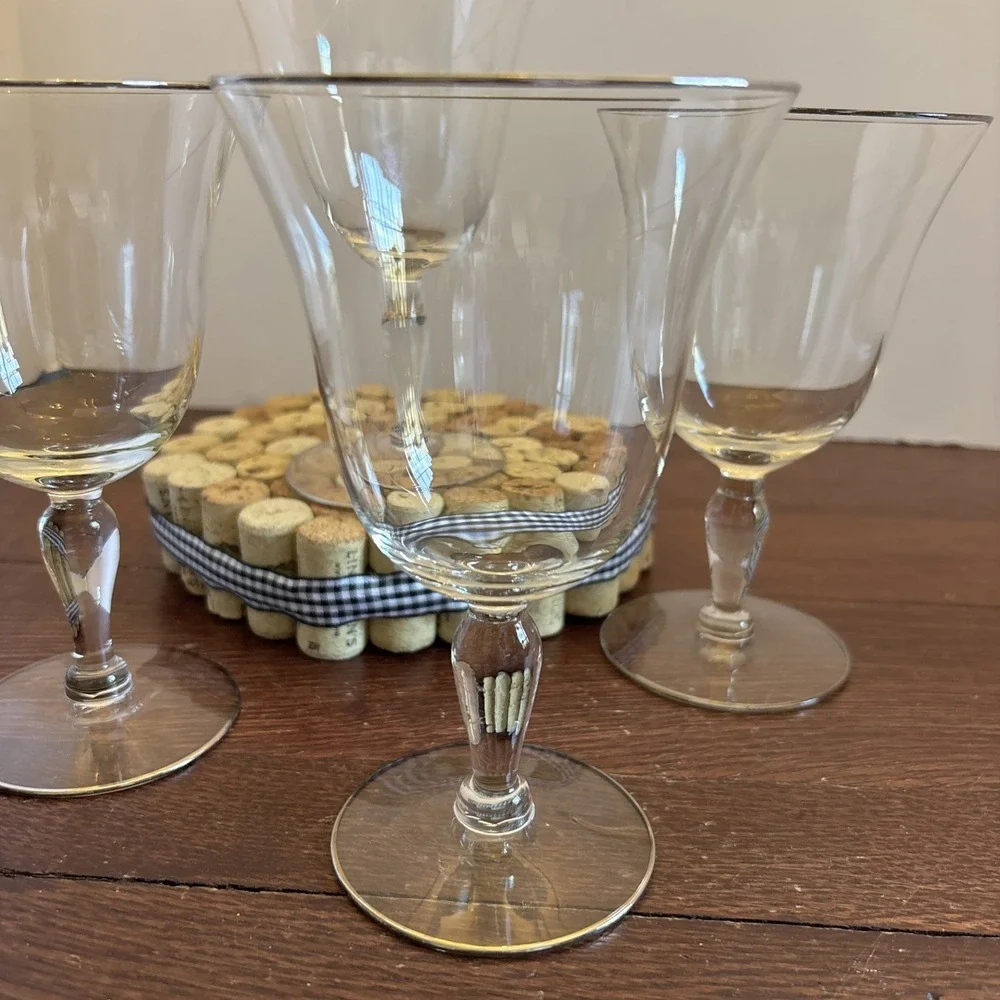 Glastonbury - Lotus Prelude  Water Goblet Set Of 4‎ EUC